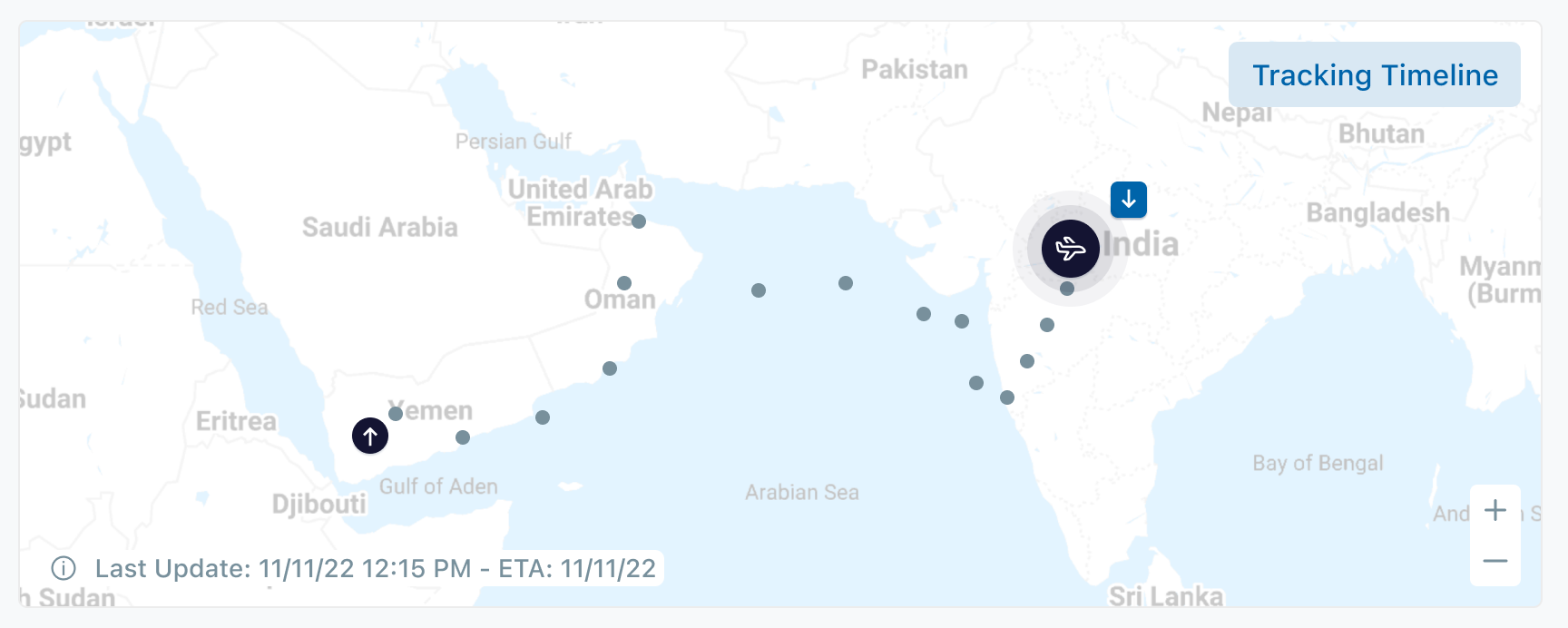 Air Freight Tracking Map - Desktop Version