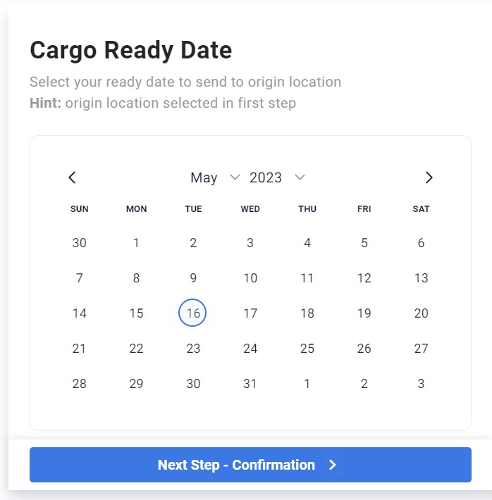 Cargo Ready Date -